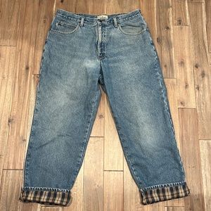 Vintage L.L Bean Flannel Lined Relaxed Fit Stonewashed Double L Jeans 37 x 30